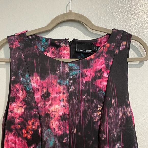 Cynthia Rowley Watercolor Floral Fit Flare Dress Sz 2 - Picture 2 of 9